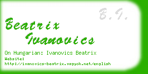 beatrix ivanovics business card